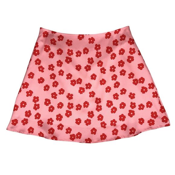 Princess Polly Olton Floral Mini Skirt Small Pink Flower Power Hippie Festival - Picture 3 of 10